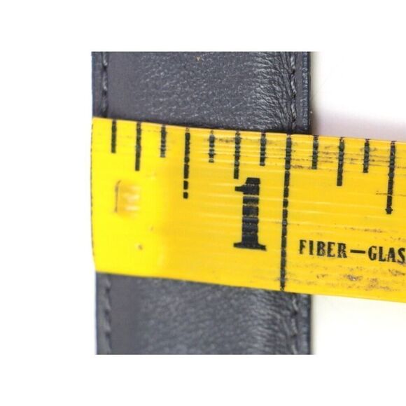 VTG GRAY GENUINE LEATHER 1 1/8"Wd STITCH DRESS CASUAL MEN'S BELT Sz 36 (R83 - Picture 9 of 13